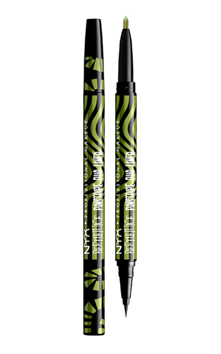 NYX PROFESSIONAL MAKEUP NYX PROFESSIONAL MAKEUP Beetlejuice Pinstripe Duo acu laineris, 03, 1gab. Green Chrome