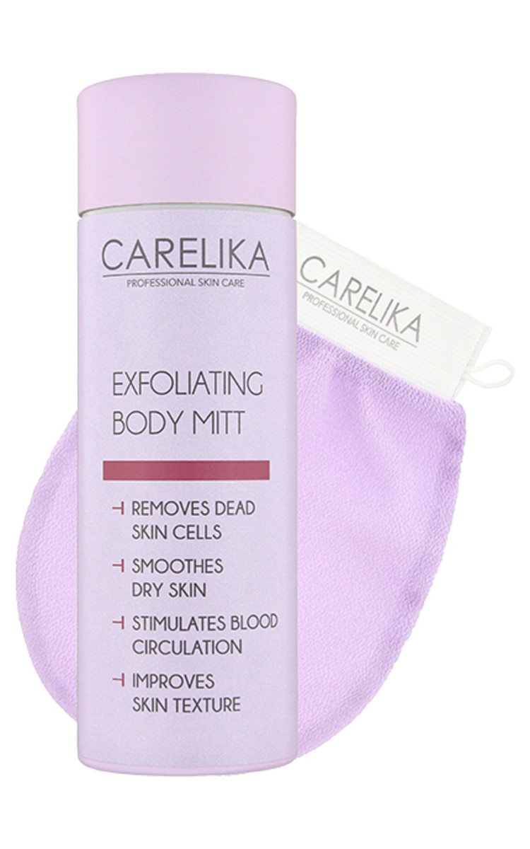 CARELIKA CARELIKA Exfoliating Body Mitt kese dūrainis masāžai un dziļai ādas attīrīšanai, 1 gb 1 gab.