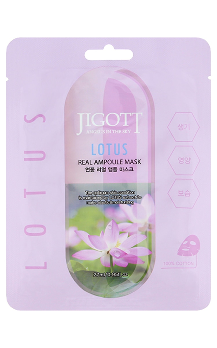 JIGOTT JIGOTT Lotus Real Ampoule Mask auduma maska sejai, 27ml