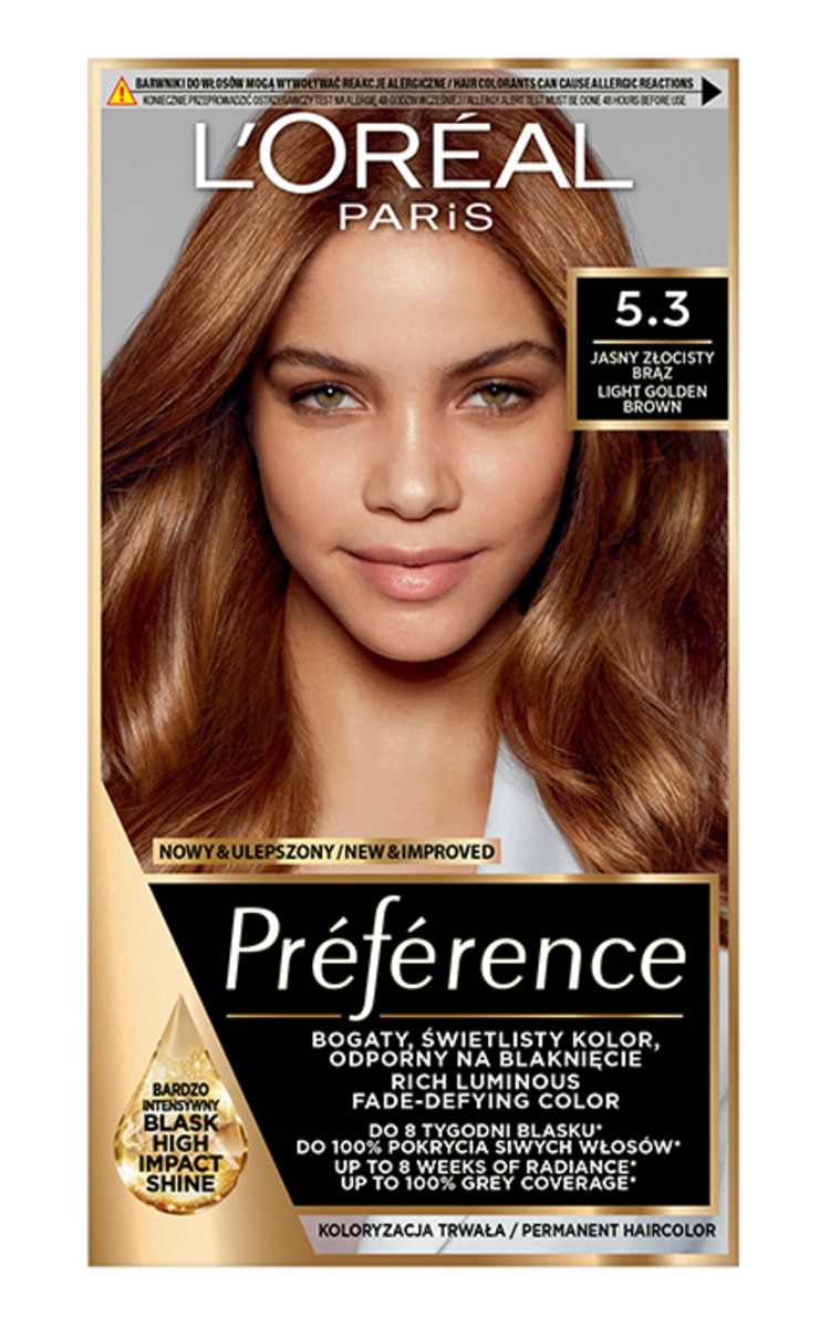 PREFERENCE PREFERENCE Краска для волос, 5.3 Light Golden Brown 1 шт