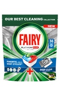 FAIRY Platinum Plus Deep Clean trauku mazgāšanas kapsulas, 36gab.