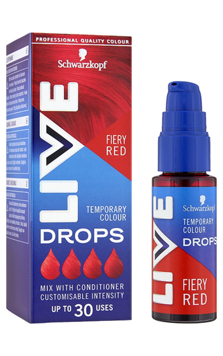 LIVE COLOR LIVE Colour Drops matu krāsas pilieni, Fiery Red, 30ml 30 ml