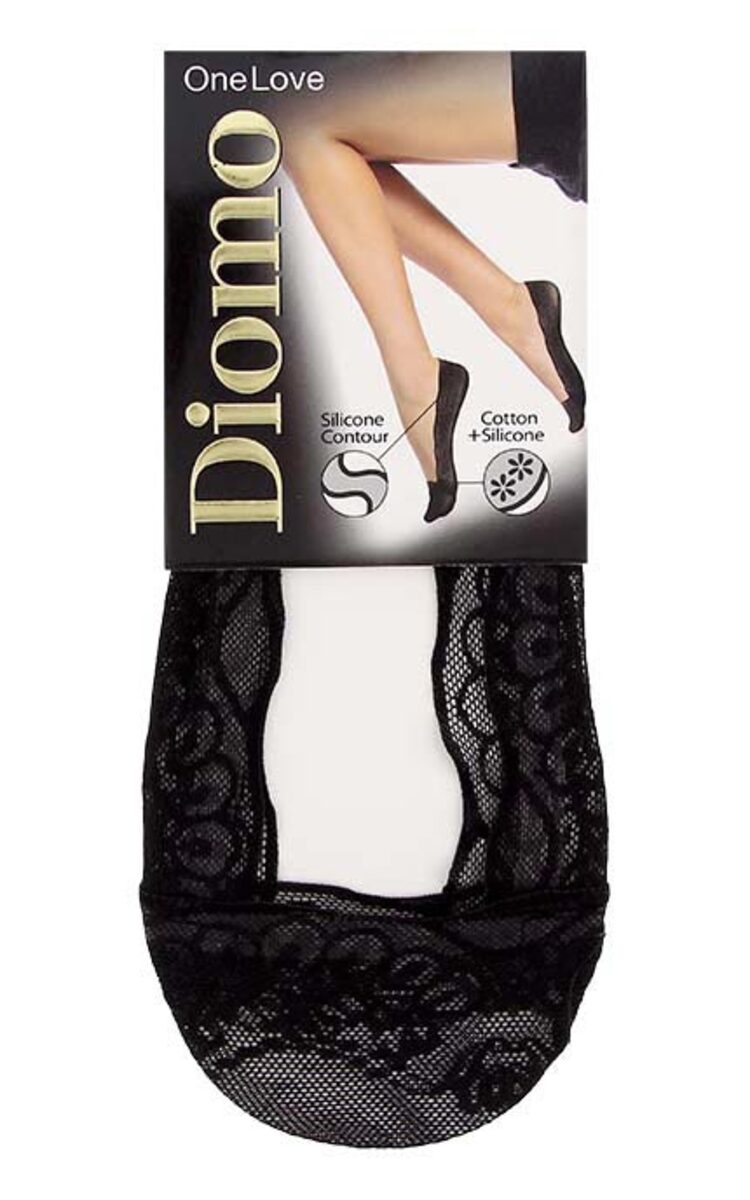 DIOMO DIOMO One Love sieviešu mežģīņu pēdiņas, Black, 1 pāris 1 gab.