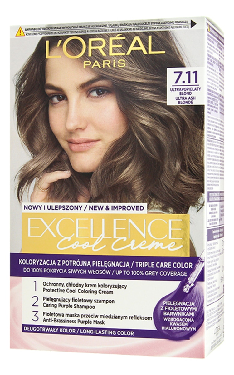 LOREAL EXCELLENCE EXCELLENCE Cool Creme краска для волос, 7.11 Ultra Ash Blonde 1 шт