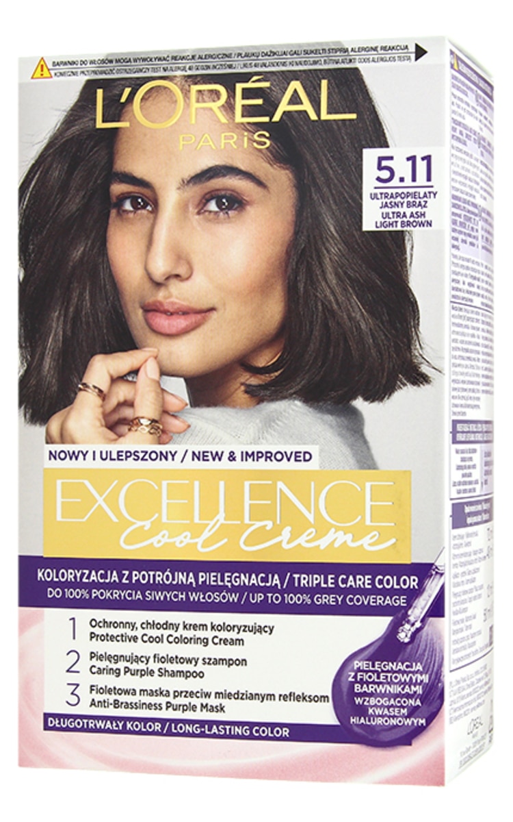 LOREAL EXCELLENCE EXCELLENCE Cool Creme краска для волос, 5.11 Ultra Ash Light Brown 1 шт