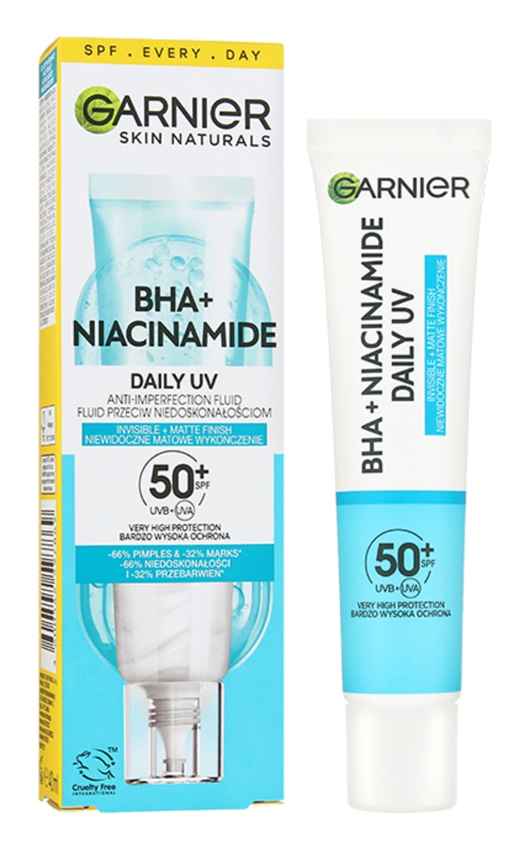 GARNIER GARNIER Pure Active UV fluīds ar BHA un niacinamīdu pret ādas nepilnībām, SPF50, 40ml 40 ml