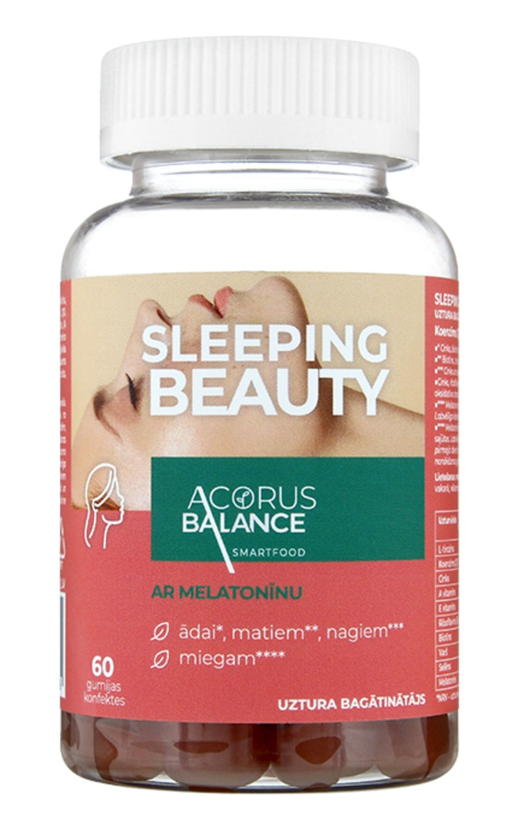 ACORUS ACORUS BALANCE Sleeping Beauty Gummies uztura bagātinātājs, 60gab.