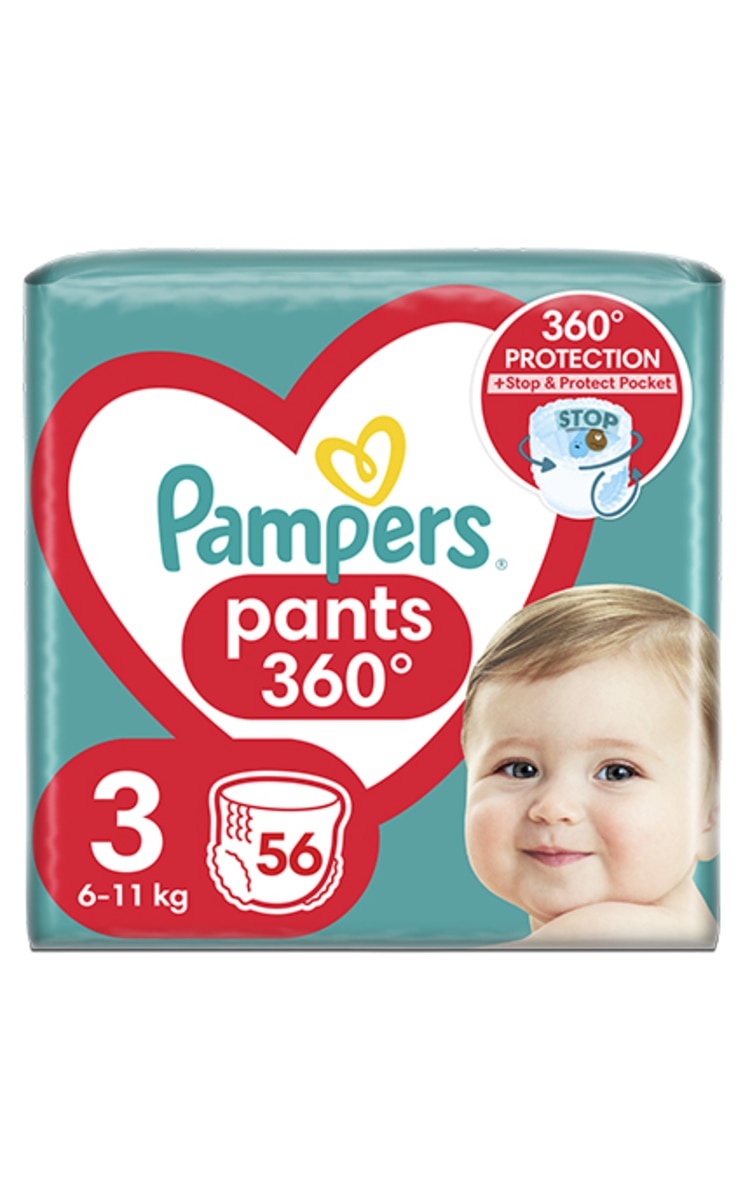 PAMPERS PAMPERS Midi3 biksītes, 6-11kg, 56gab. 60 gab.