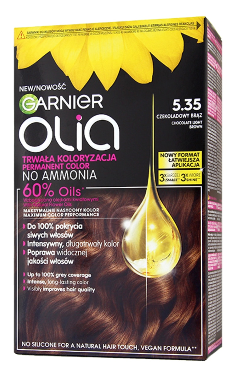 GARNIER OLIA GARNIER OLIA Стойкая краска для волос, 5.35 Chocolate Light Brown 1 шт