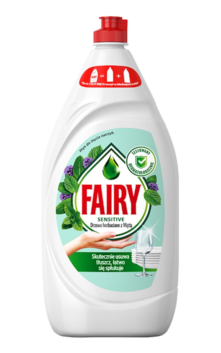 FAIRY FAIRY Sensitive Teatree&Mint šķidrais trauku mazgāšanas līdzeklis, 1350ml