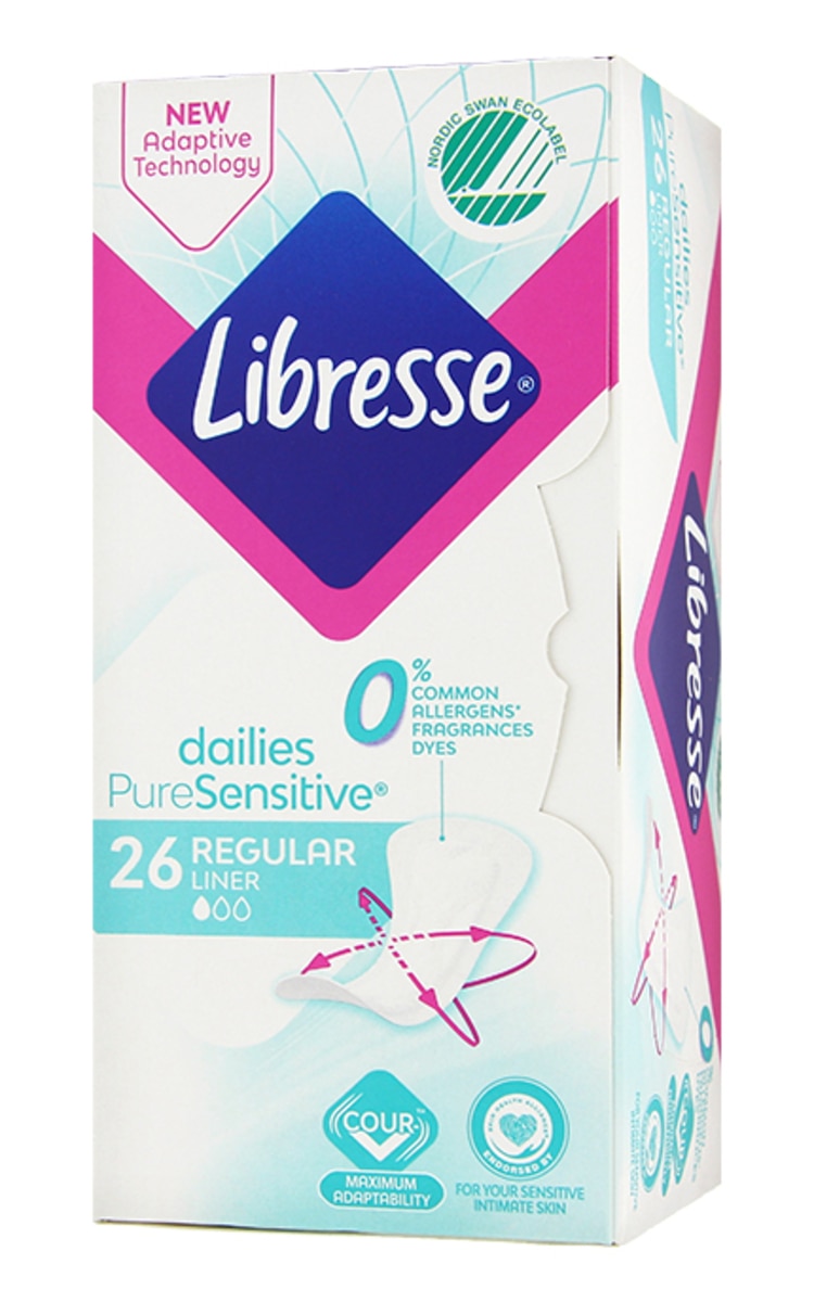 LIBRESSE LIBRESSE Pure Sensitive Regular Liner biksīšu ieliktnīši, 26gab. 26 gab.