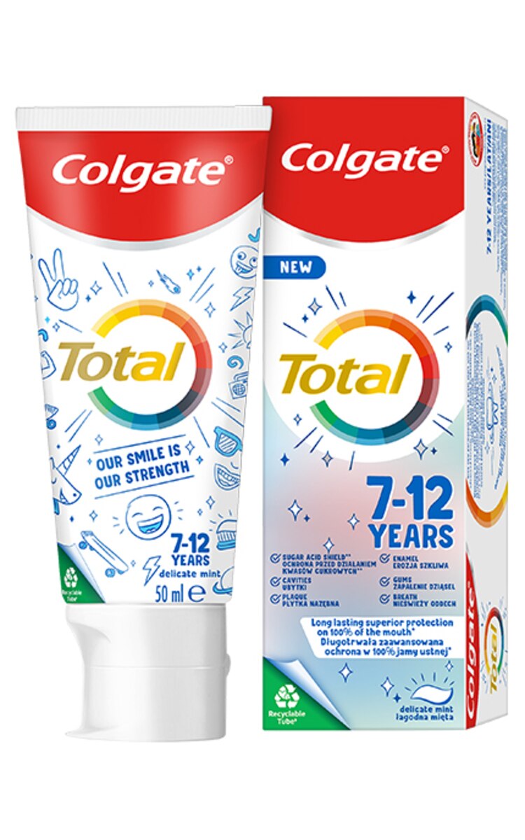 COLGATE COLGATE Total Delicate Mint zobu pasta bērniem no 7 līdz 12 gadiem, 50ml 50 ml