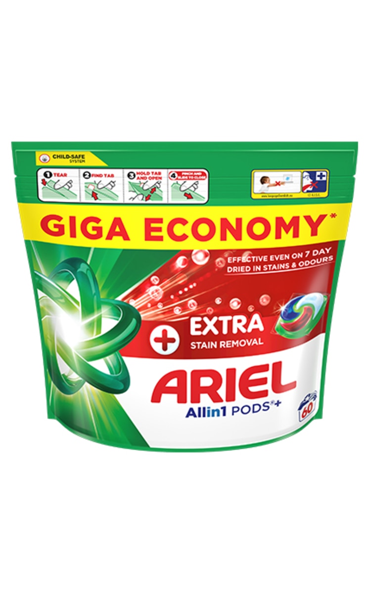 ARIEL ARIEL Extra Clean veļas mazgāšanas kapsulas, 60gab.