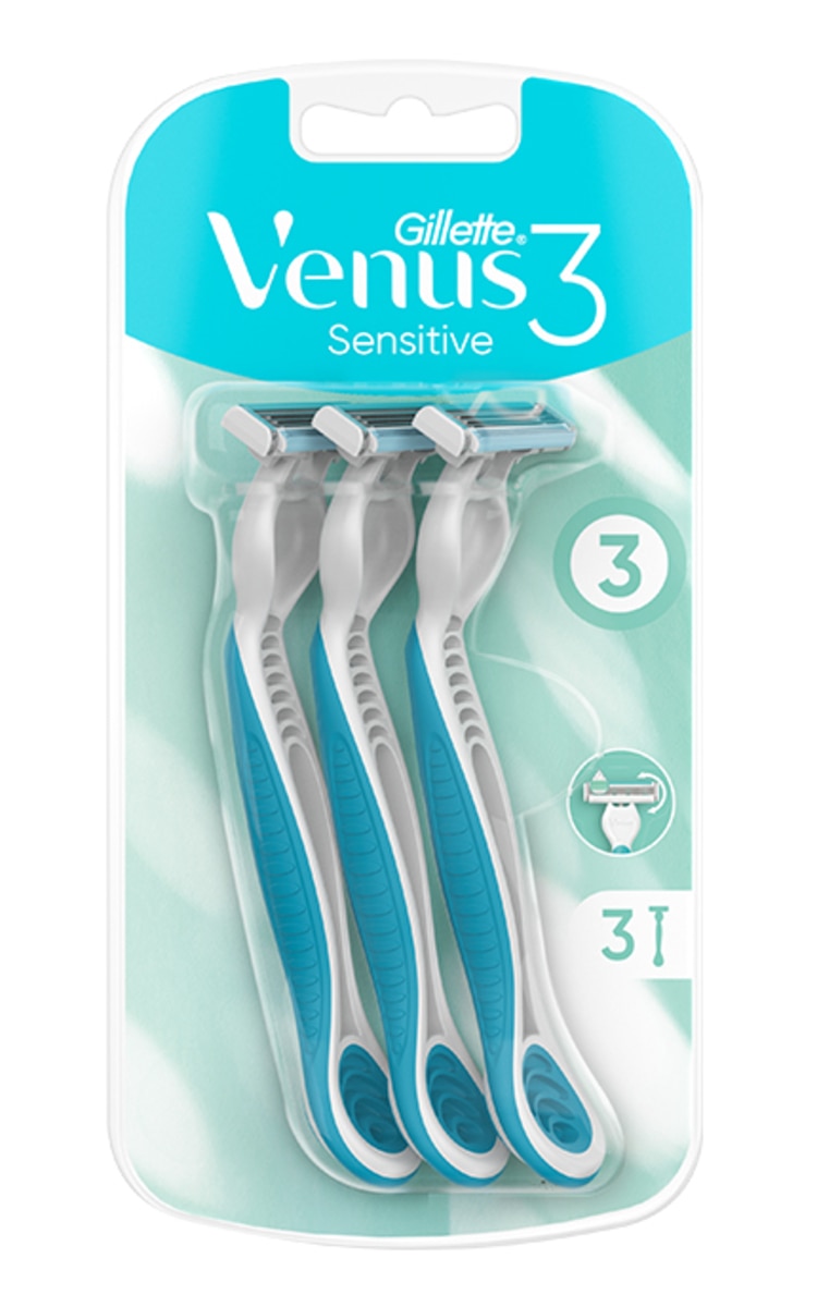 GILLETTE GILLETTE Venus Sensitive vienreizējie sieviešu skuvekļi, 3gab. 3 gab.