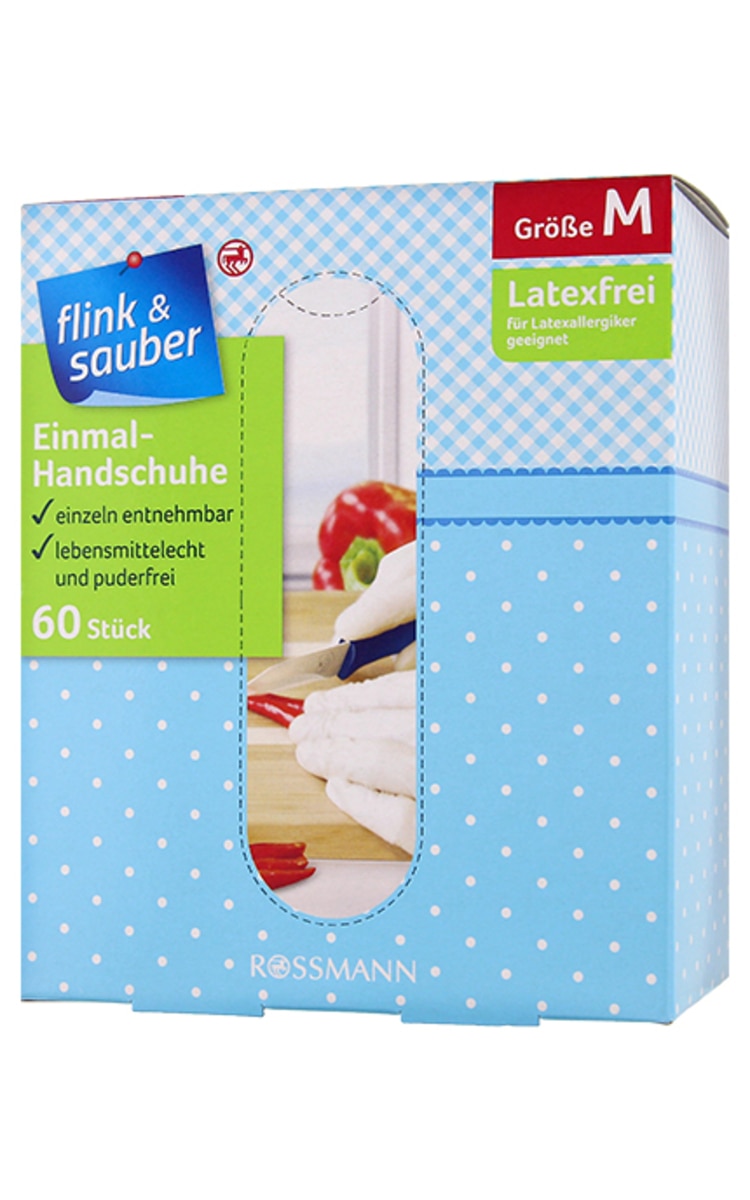 FLINK&SAUBER FLINK&SAUBER Vienreizlietojamie cimdi, M izmērs, 60gab. 60 gab.