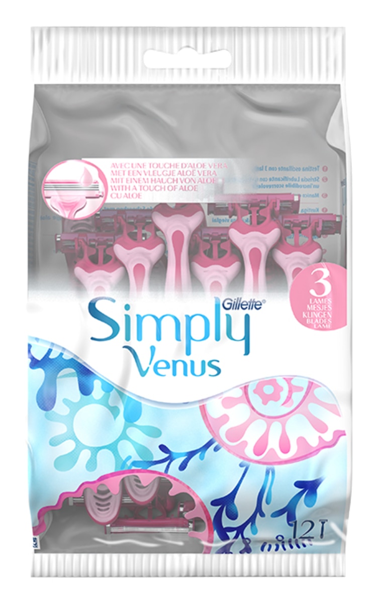 GILLETTE GILLETTE Venus Simply vienreizlietojamie skuvekļi sievietēm, 12gab. 12 gab.