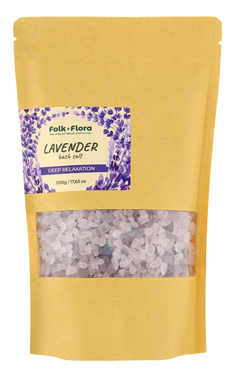 FOLK&FLORA FOLK&FLORA Vannas sāls Lavender, Deep relaxation, 500g