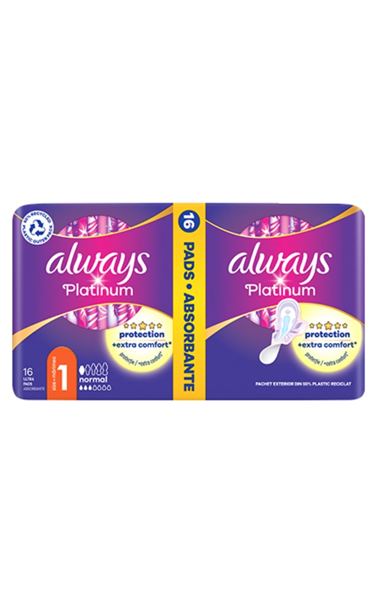 ALWAYS ALWAYS Platinium Duo Normal higiēniskās paketes, 16gab. 16 gab.