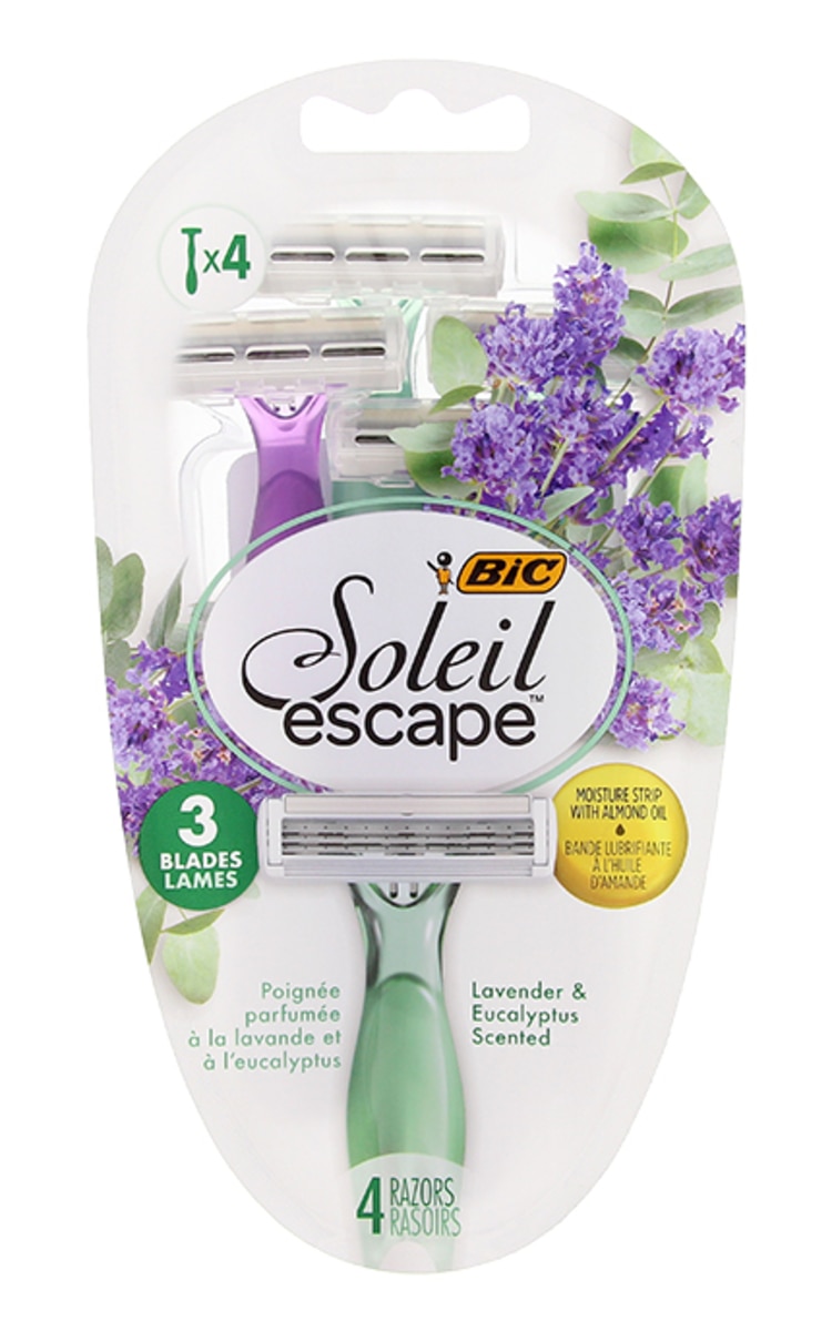 BIC BIC Soleil Escape3 Lavender&Eucalyptus vienreizējie sieviešu skuvekļi, 4gab. 3 gab.