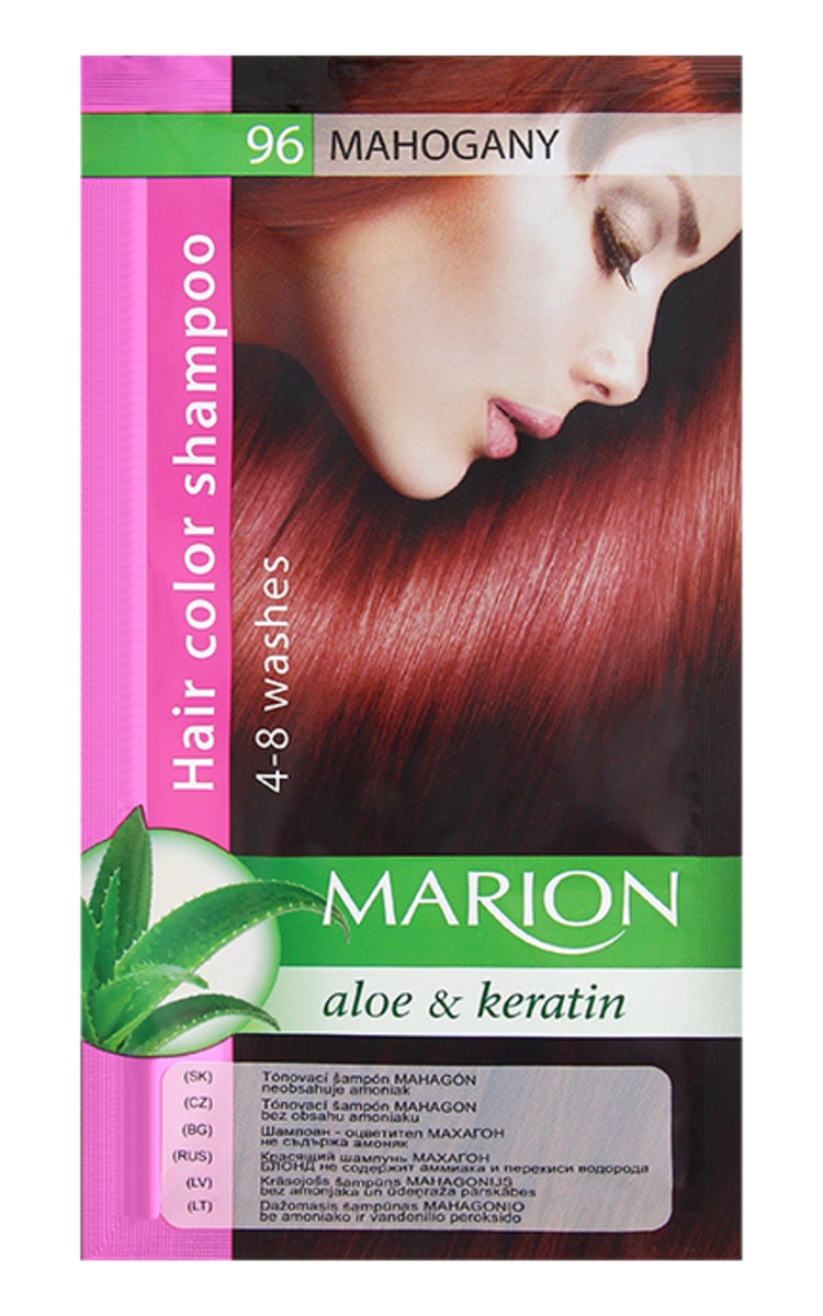 MARION MARION Aloe&Keratin krāsojošais šampūns, 96 Mahogany, 40ml