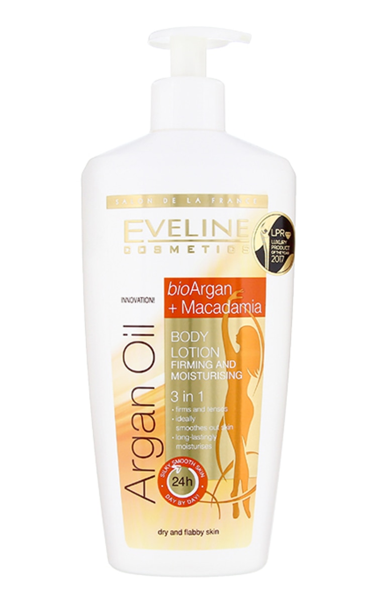 EVELINE EVELINE Argan Oil nostiprinošs, mitrinošs ķermeņa losjons 3in1, 350ml