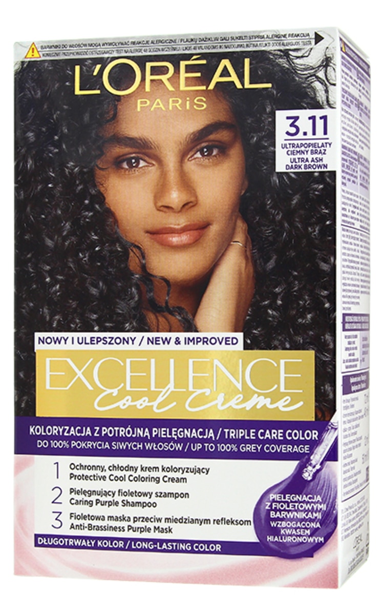 LOREAL EXCELLENCE EXCELLENCE Cool Creme краска для волос, 3.11 Ultra Ash Dark Brown 1 шт