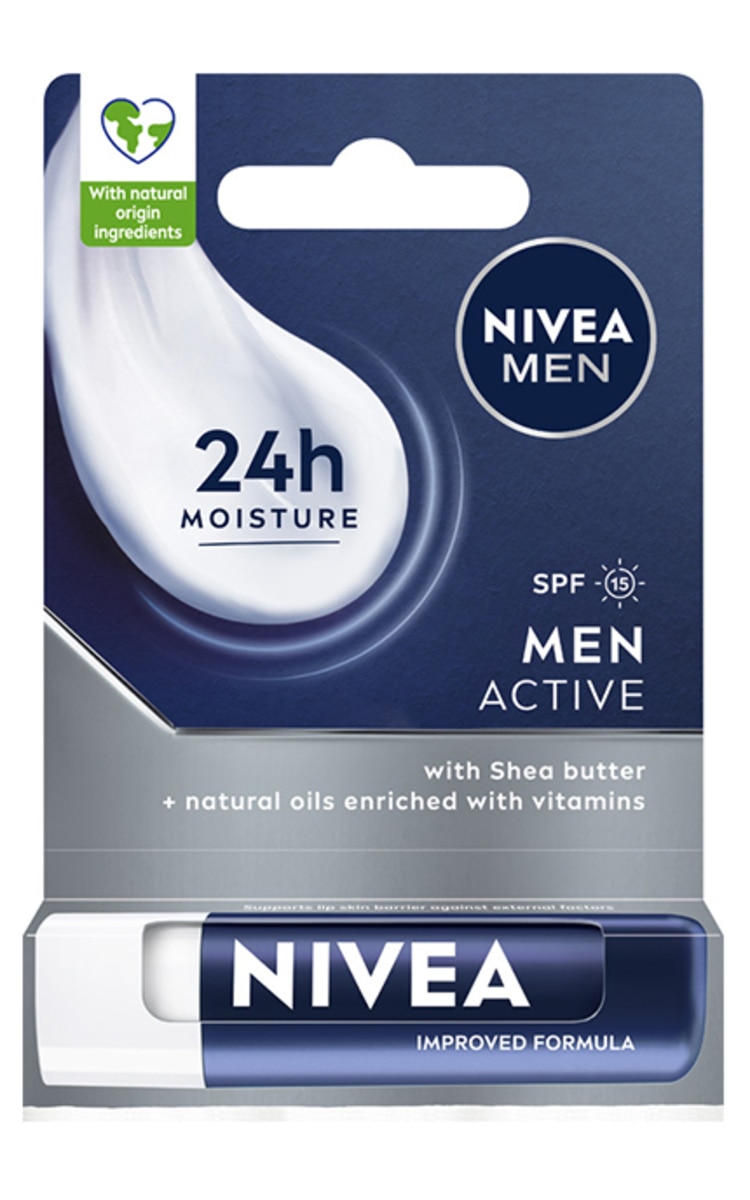 NIVEA MEN NIVEA MEN Active Care lūpu kopšanas līdzeklis vīriešiem, 4.8g 4,8 g