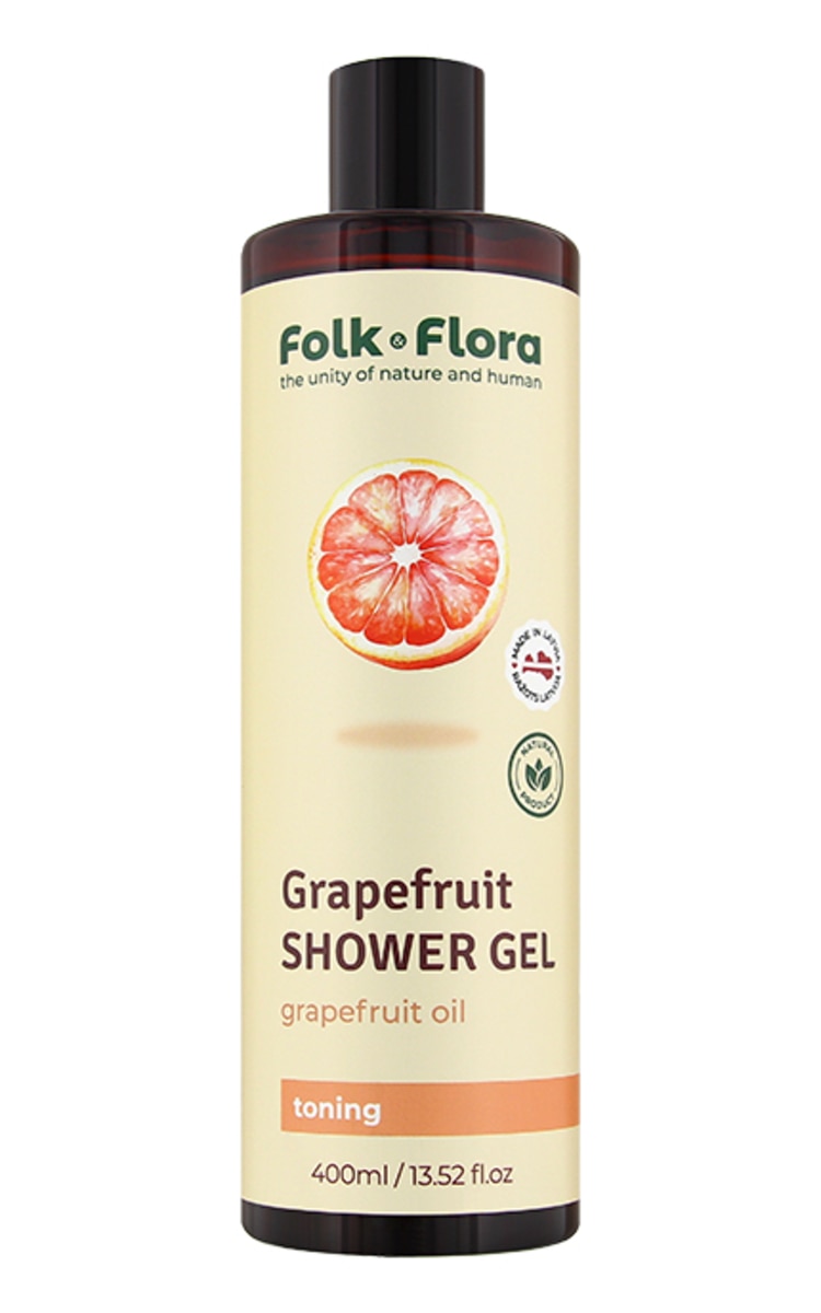 FOLK&FLORA FOLK&FLORA Grapefruit dušas gels, toning, 400ml