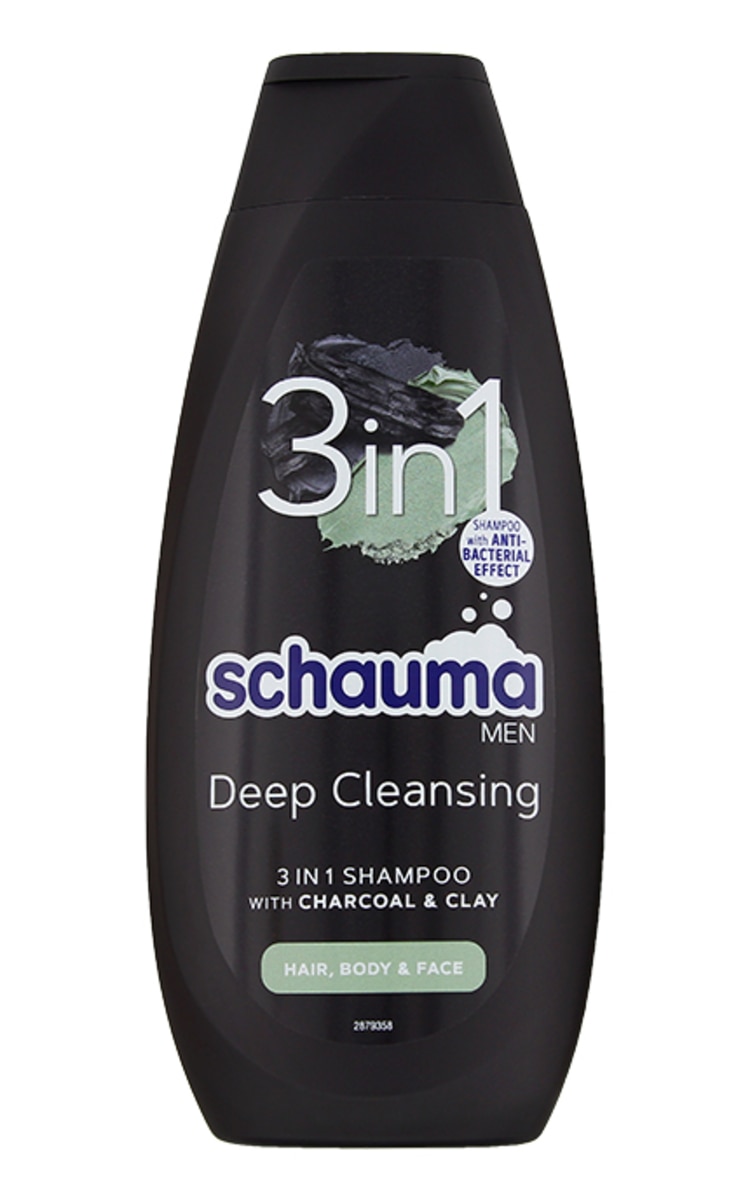 SCHAUMA SCHAUMA MEN Deep Cleansing 3in1 šampūns matiem, sejai un ķermenim vīriešiem, 400ml 400 ml