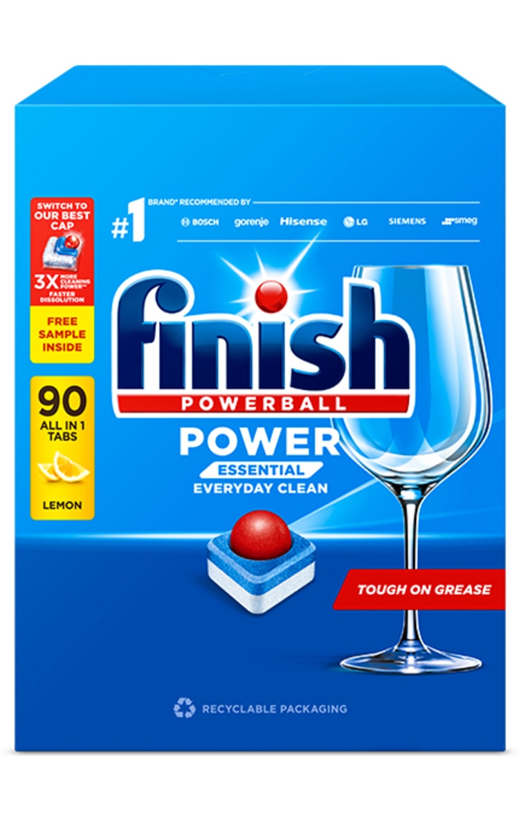 FINISH FINISH Power Essential Lemon tabletes trauku mazgāšanas mašīnai, 90gab.+2 Ult plus. 92 gab.