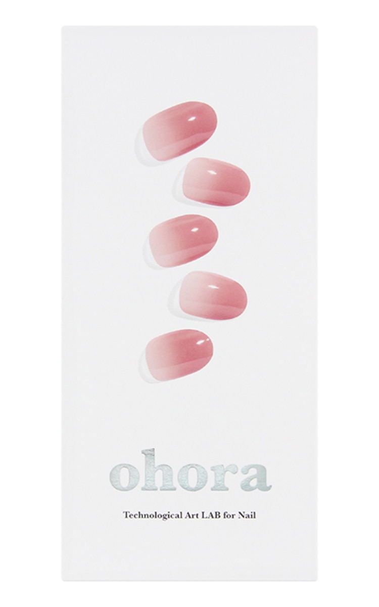 OHORA OHORA Manikīra gela uzlīmju komplekts Semi Cured Gel Nail Strips (N Milk Rose), 30 uzlīmes