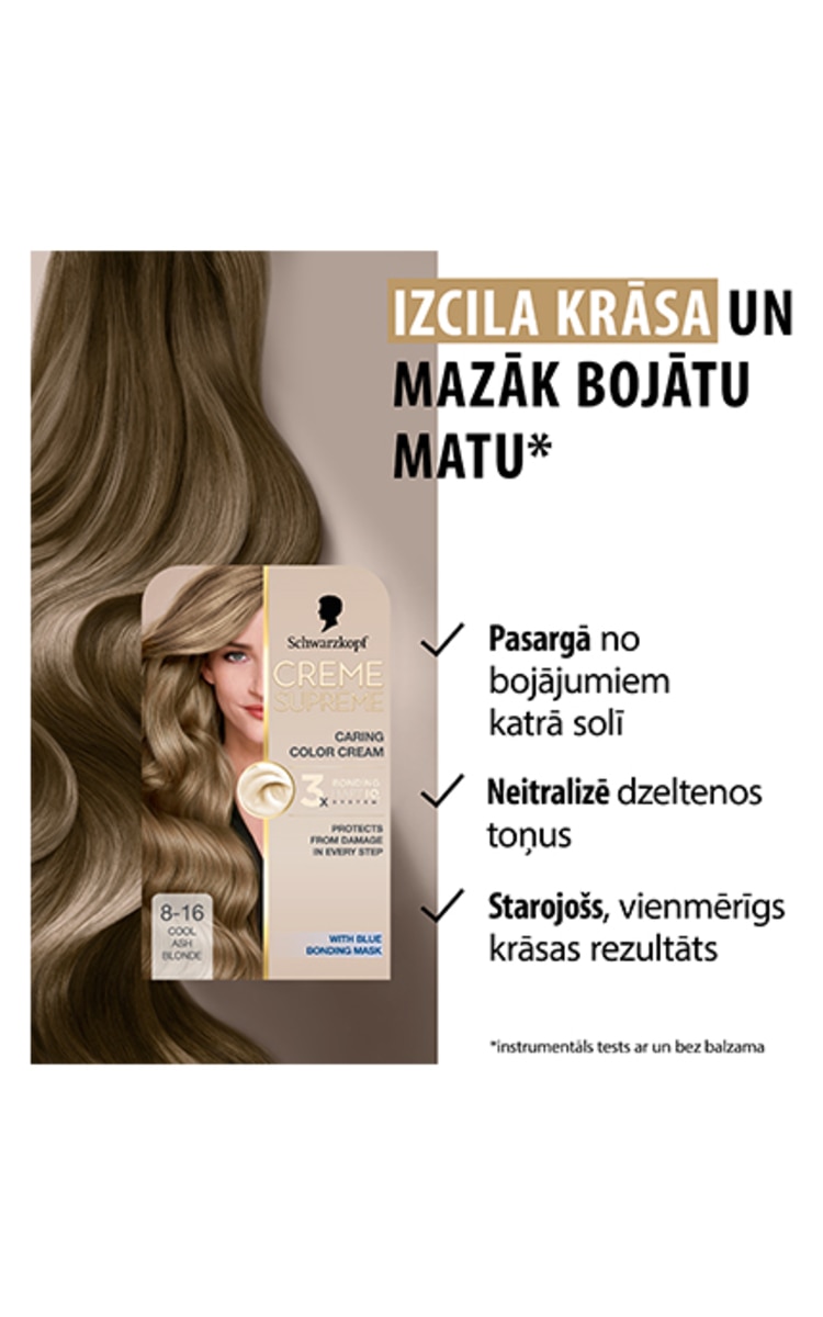 CRÈME SUPREME краска для волос, 8-16 Cool Ash Light Blonde