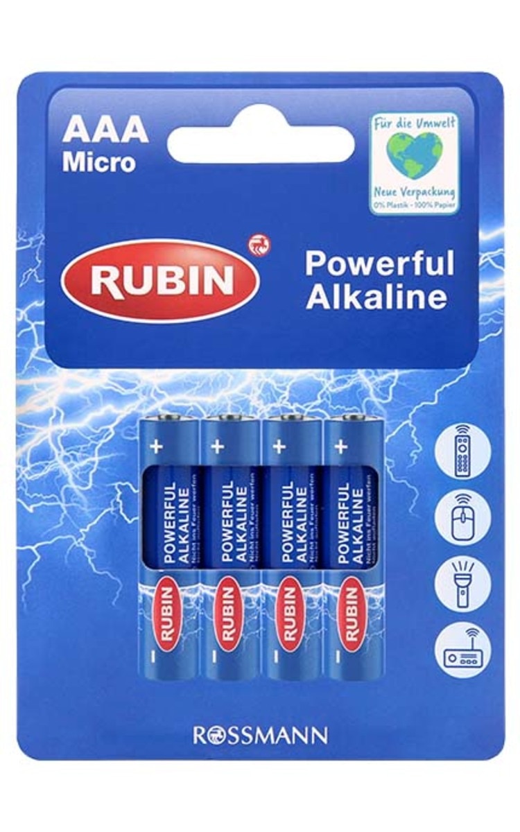 RUBIN RUBIN AAA Micro baterijas, 4gab.
