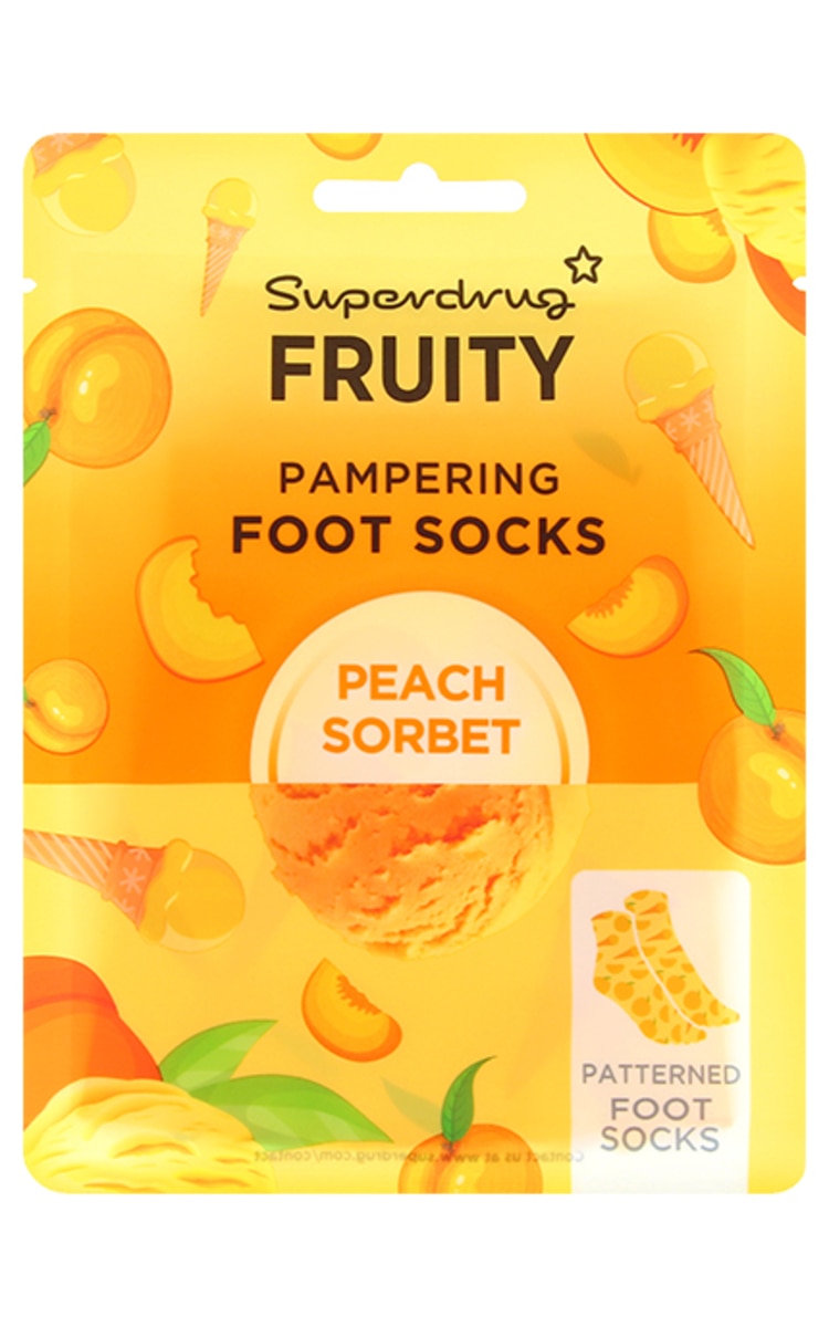 SUPERDRUG SUPERDRUG Peach Sorbet maska pēdām, 1 pāris