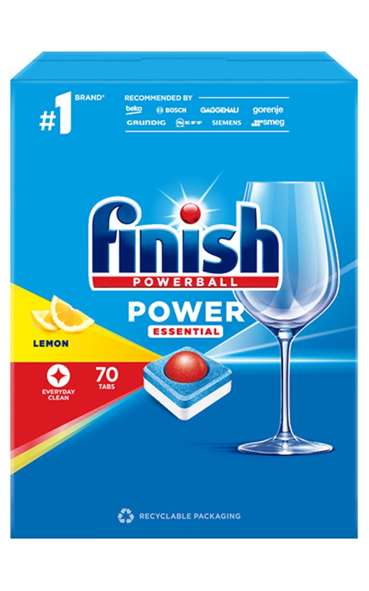 FINISH FINISH Power Essential Lemon tabletes trauku mazgāšanas mašīnai, 70gab. 70 gab.