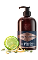 KING C.GILLETTE Beard&Face Wash attīrošs līdzeklis ādai un bārdai, 350ml