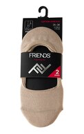 FRIENDS Sieviešu kokvilnas pēdiņas 7731, bēšas, izmērs 35-38, 2 pāri