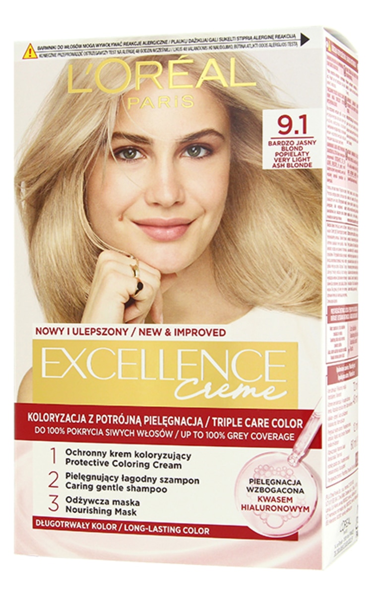 LOREAL EXCELLENCE EXCELLENCE Creme краска для волос 9.1 Very Light Ash Blonde 1 шт