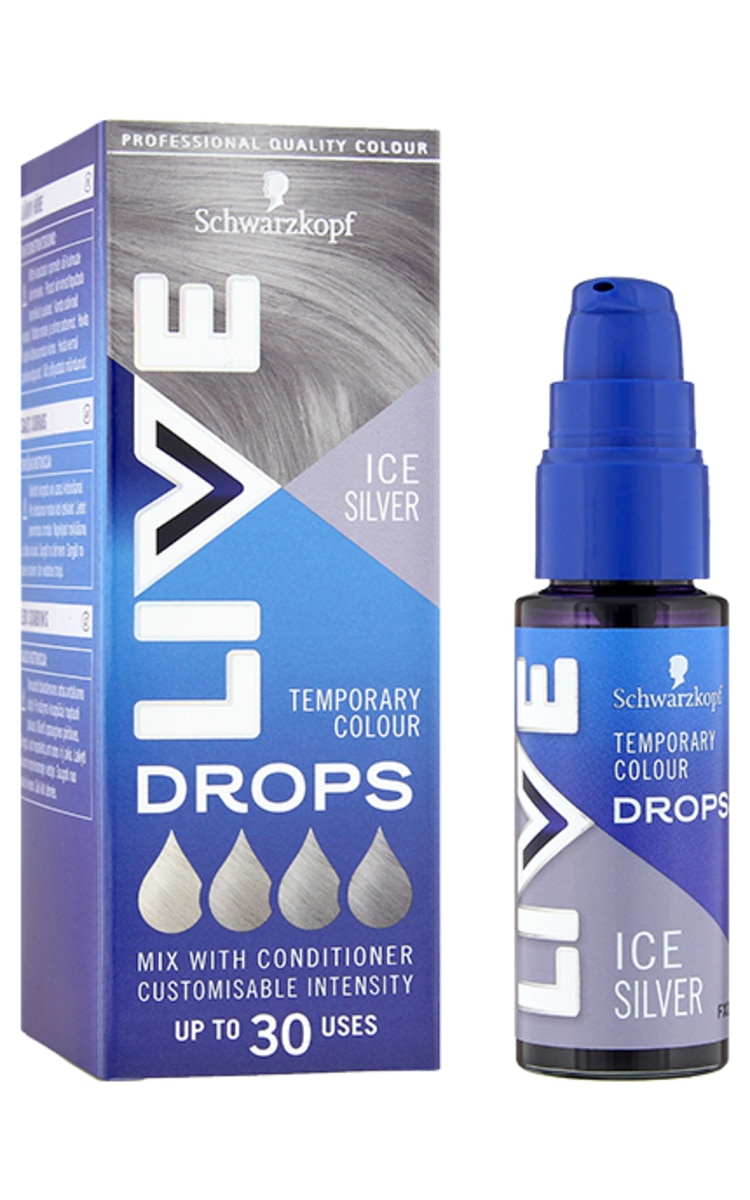 LIVE COLOR LIVE Colour Drops matu krāsas pilieni, Ice Silver, 30ml 30 ml