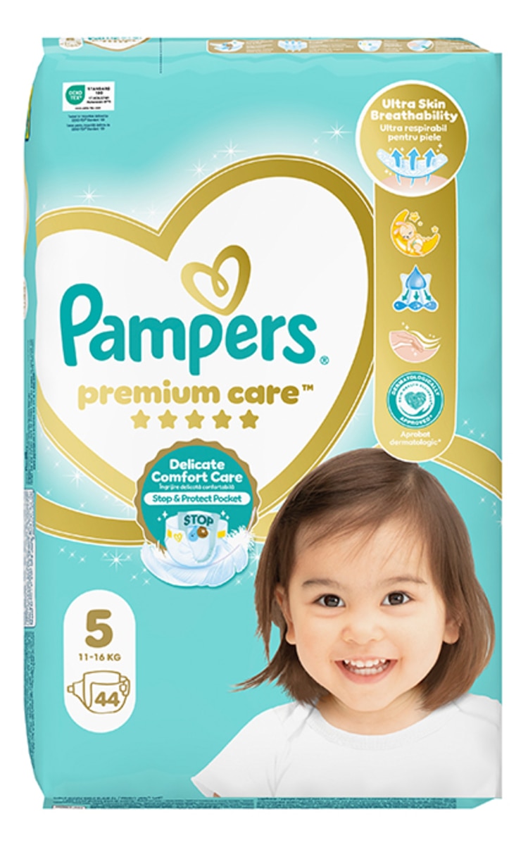PAMPERS PAMPERS Premium Care, Value Pack, autiņbiksītes, 5. izmērs, 11-16kg, 44gab.