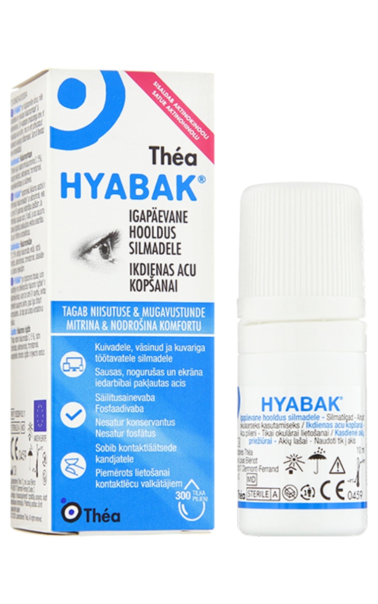 10 MILLILITRS THEA  THEA Hyabak 0,15% mitrinošie pilieni, 10ml 