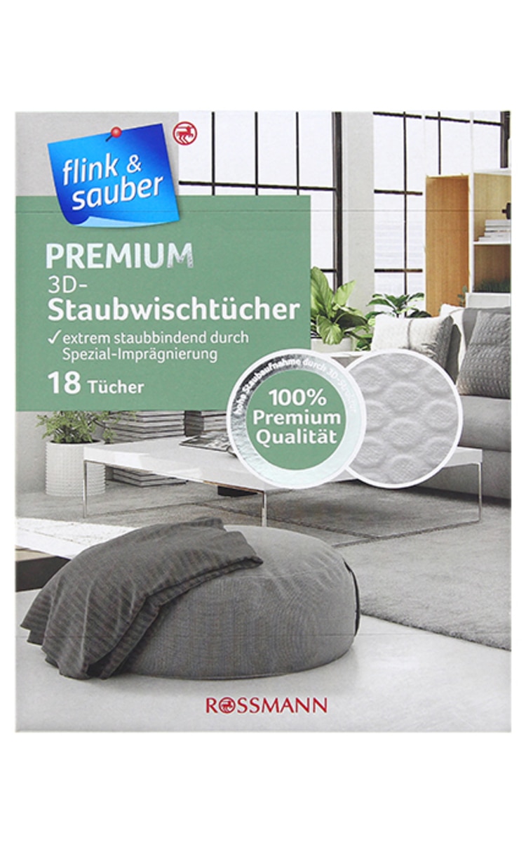 FLINK&SAUBER FLINK&SAUBER Premium 3D салфетки для удаления пыли, 18шт.
