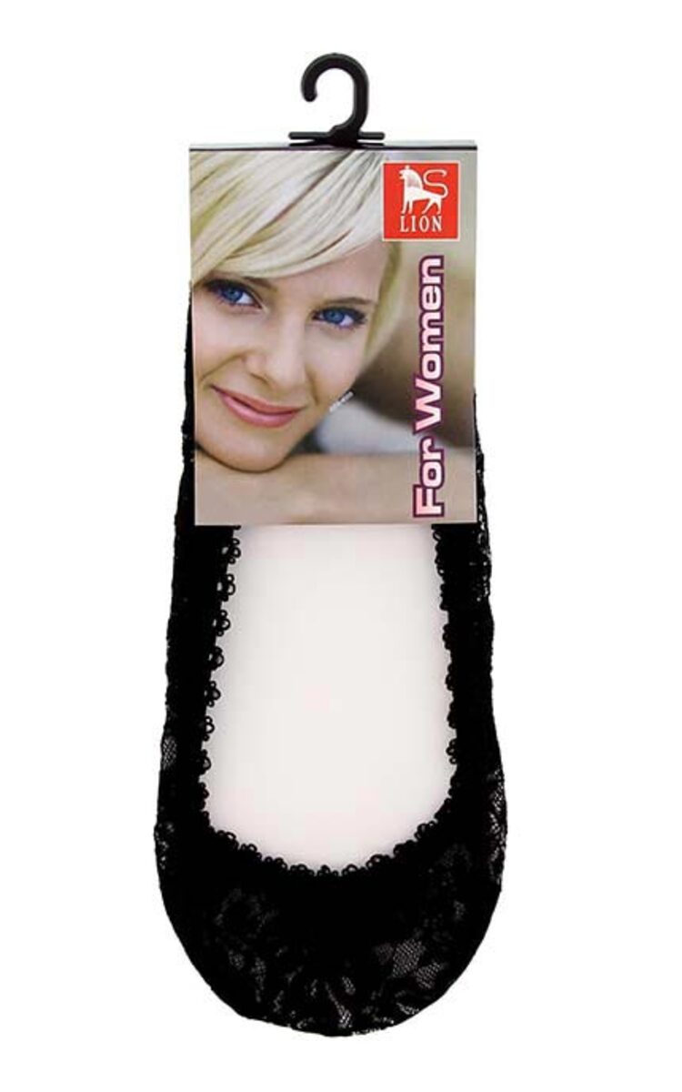 LION LION Женские кружевные следки 5077, Black Black