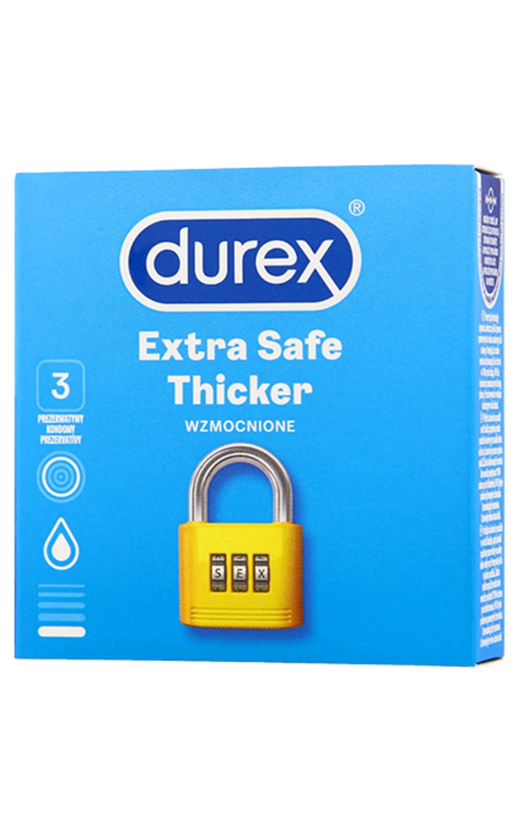 DUREX DUREX Extra Safe Thicker prezervatīvi, 3gab. 3 gab.