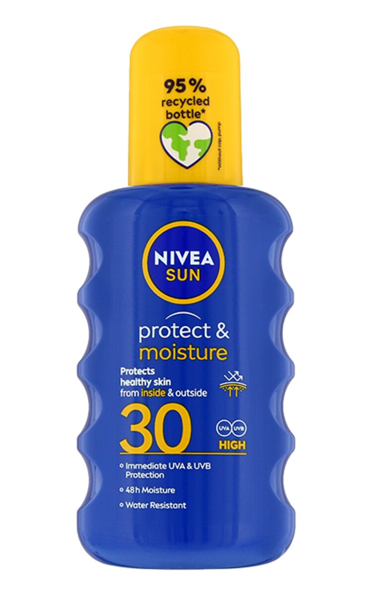 NIVEA NIVEA SUN Protect&Moisture SPF30 mitrinošs izsmidzināms losjons aizsardzībai pret sauli, 200ml 200 ml