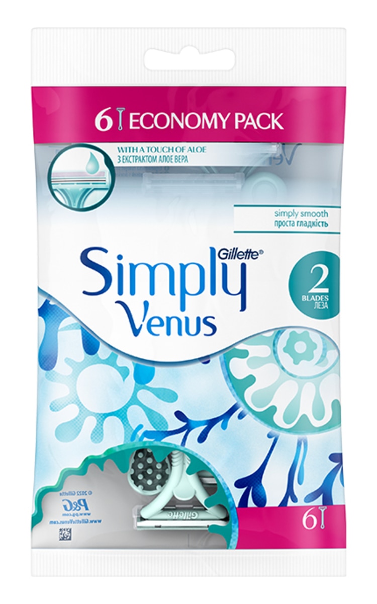 GILLETTE GILLETTE Venus Simply2 vienreizējie sieviešu skuvekļi, 6gab. 4 gab.