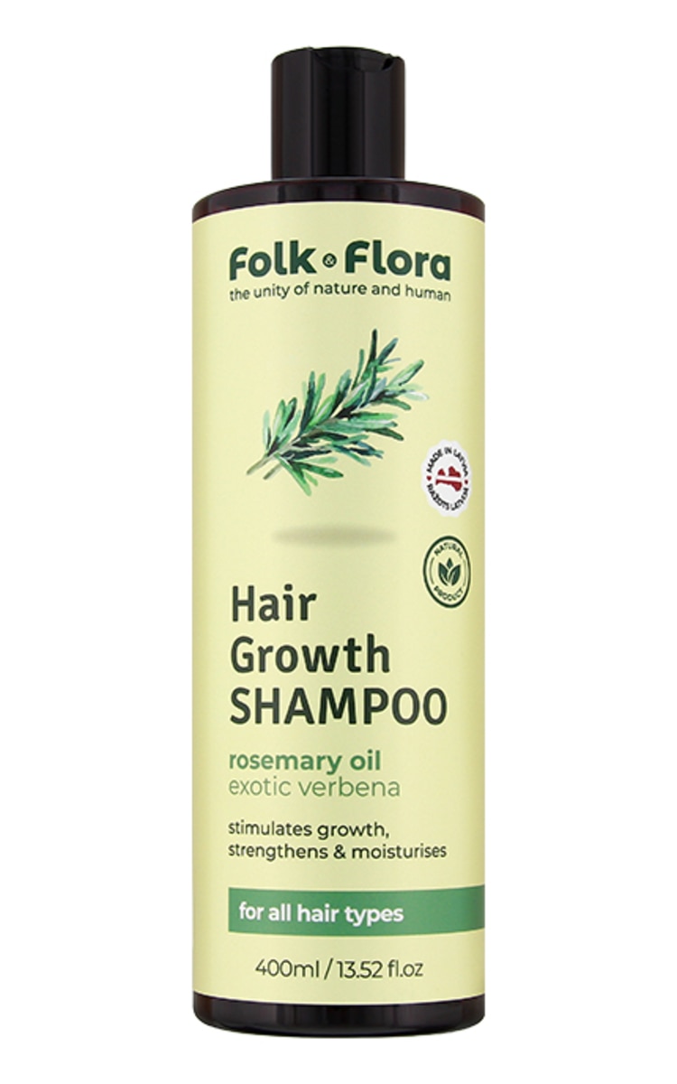 FOLK&FLORA FOLK&FLORA Hair Growth, Rosemary oil, šampūns matu augšanai un stiprināšanai, 400ml