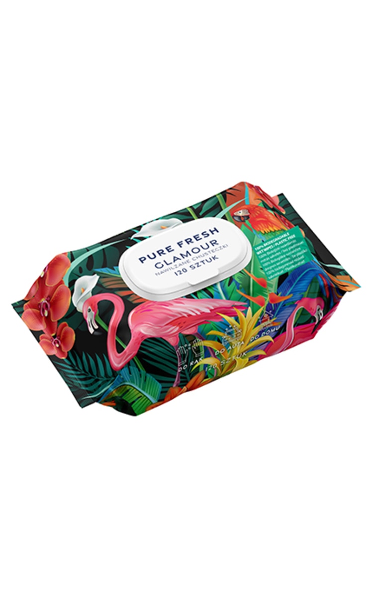 PURE Fresh Glamour биоразлагаемые влажные салфетки, (упаковка различного дизайна), 120шт.