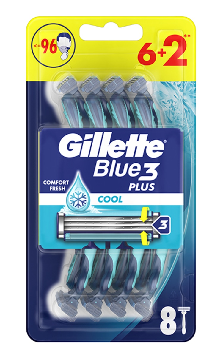 GILLETTE GILLETTE Blue3 Cool одноразовые мужские бритвенные станки, 8шт. 8 шт