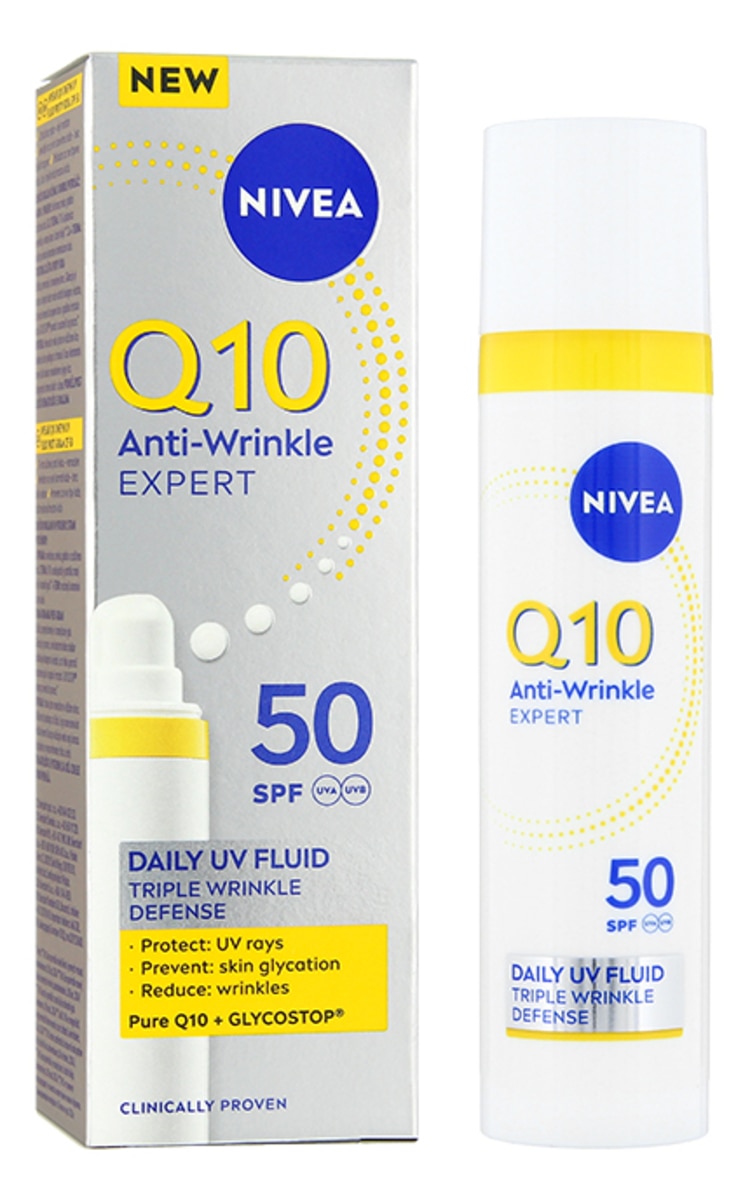 NIVEA VISAGE NIVEA Q10 Anti-Wrinkle UV pretgrumbu dienas fluīds, 40ml